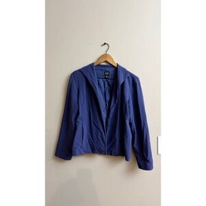 Eileen Fisher Blazer PM Purple Petite Italian Wool Blend Open Front Jacket